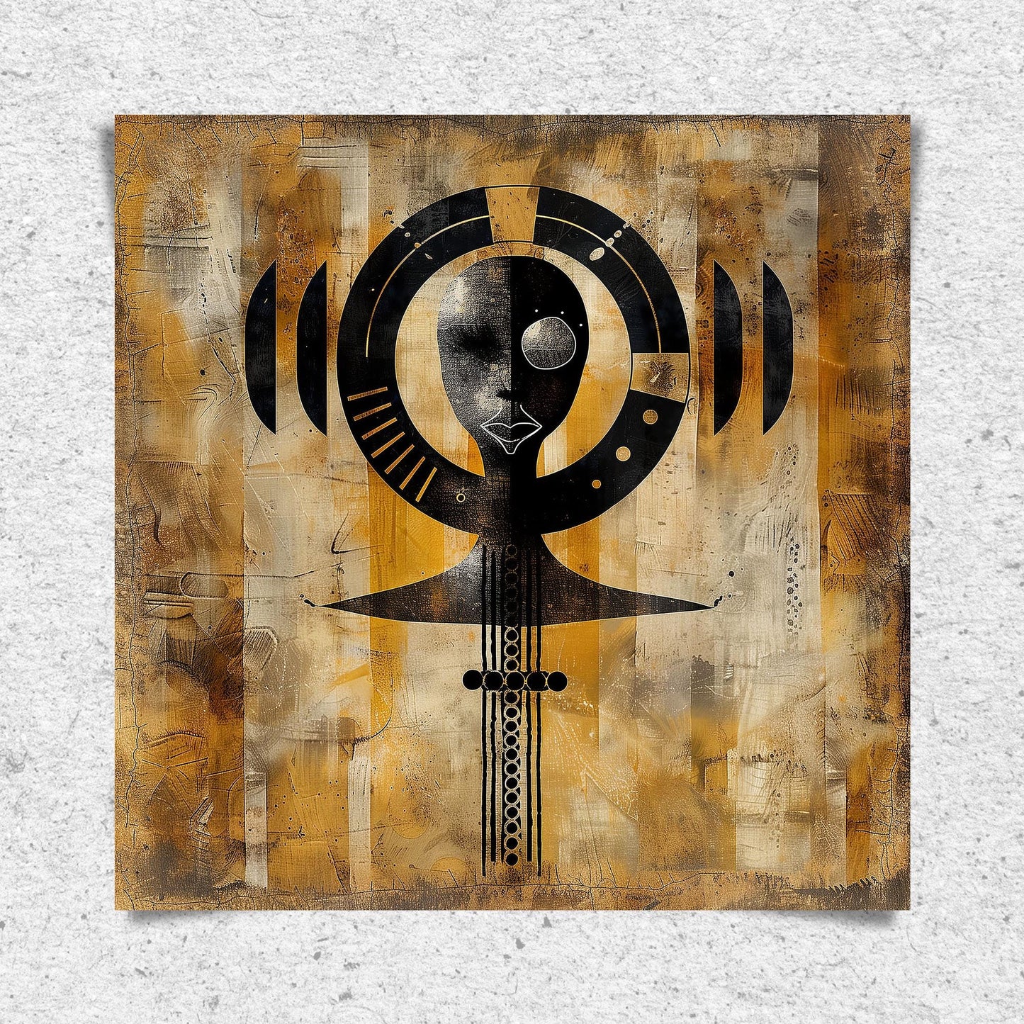 Abstract African Fertility Wall Art Print - Style 07
