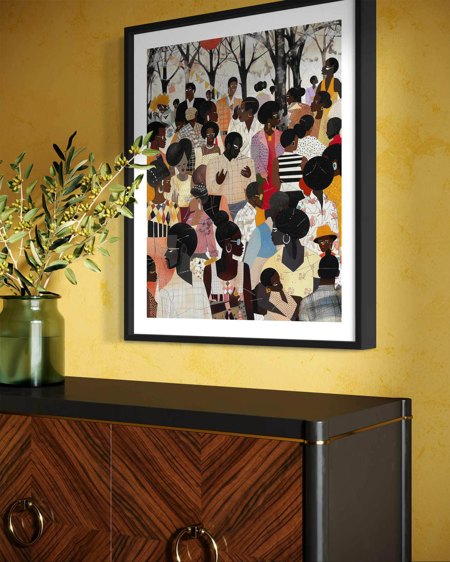 Black People Outdoor Picnic Family Reunion Wall Art - Style 14