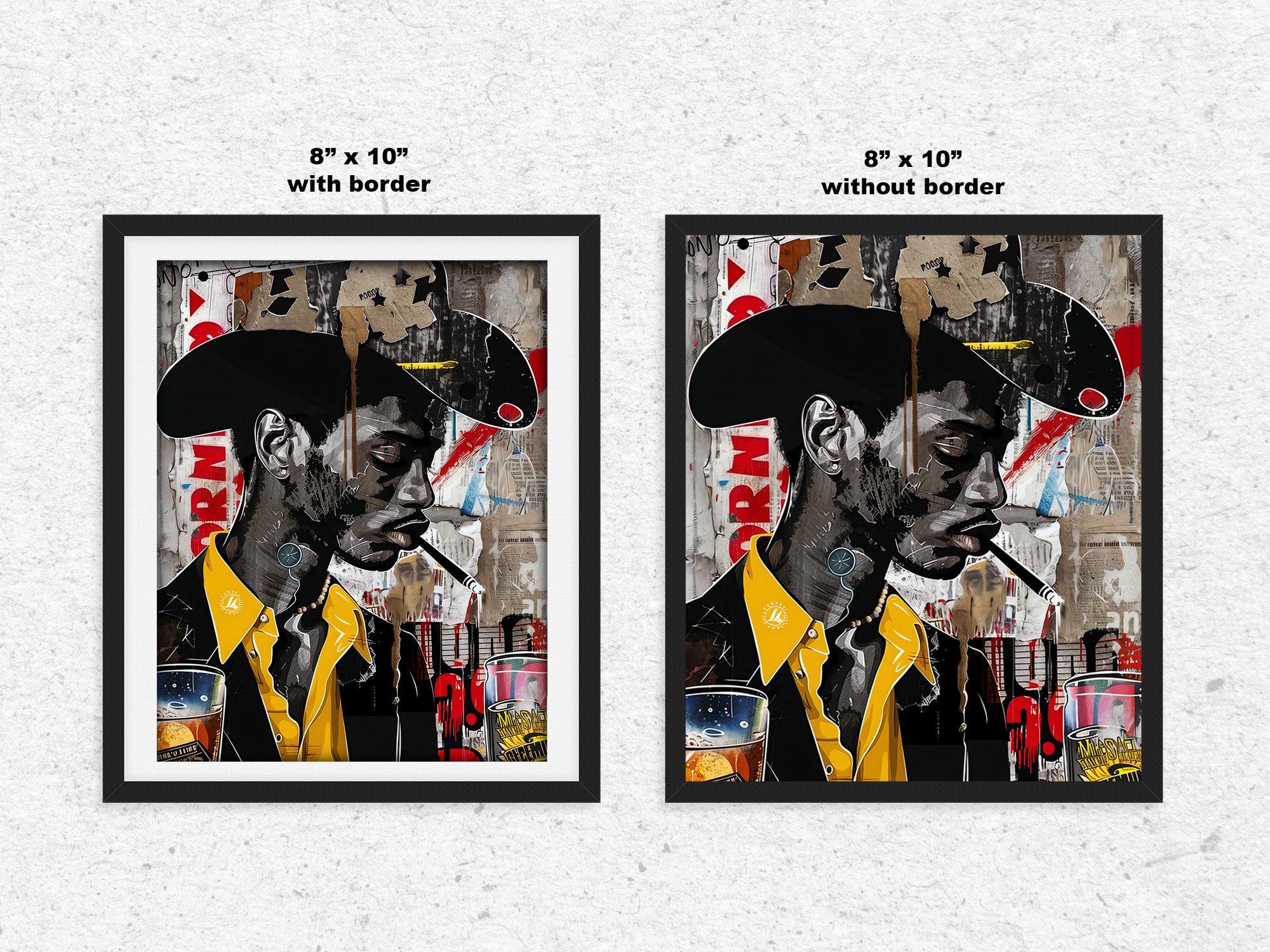African American Cowboy Pop Art Print featuring a stylish Black cowboy in graffiti pop art style with bold colors and urban textures. Afrocentric Western-inspired artwork celebrating strength, culture, and individuality.
