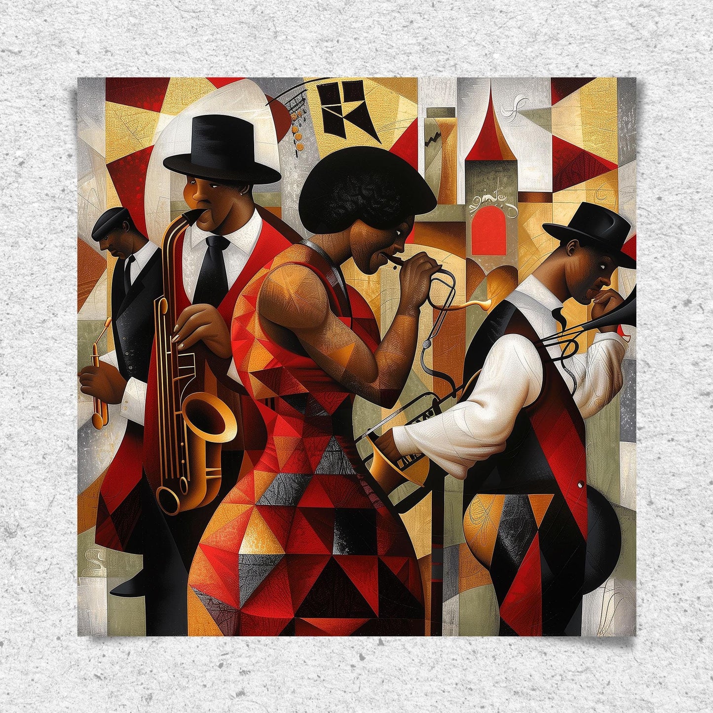 Jazz Musicians African American Art Print Harlem Renaissance - Style 02