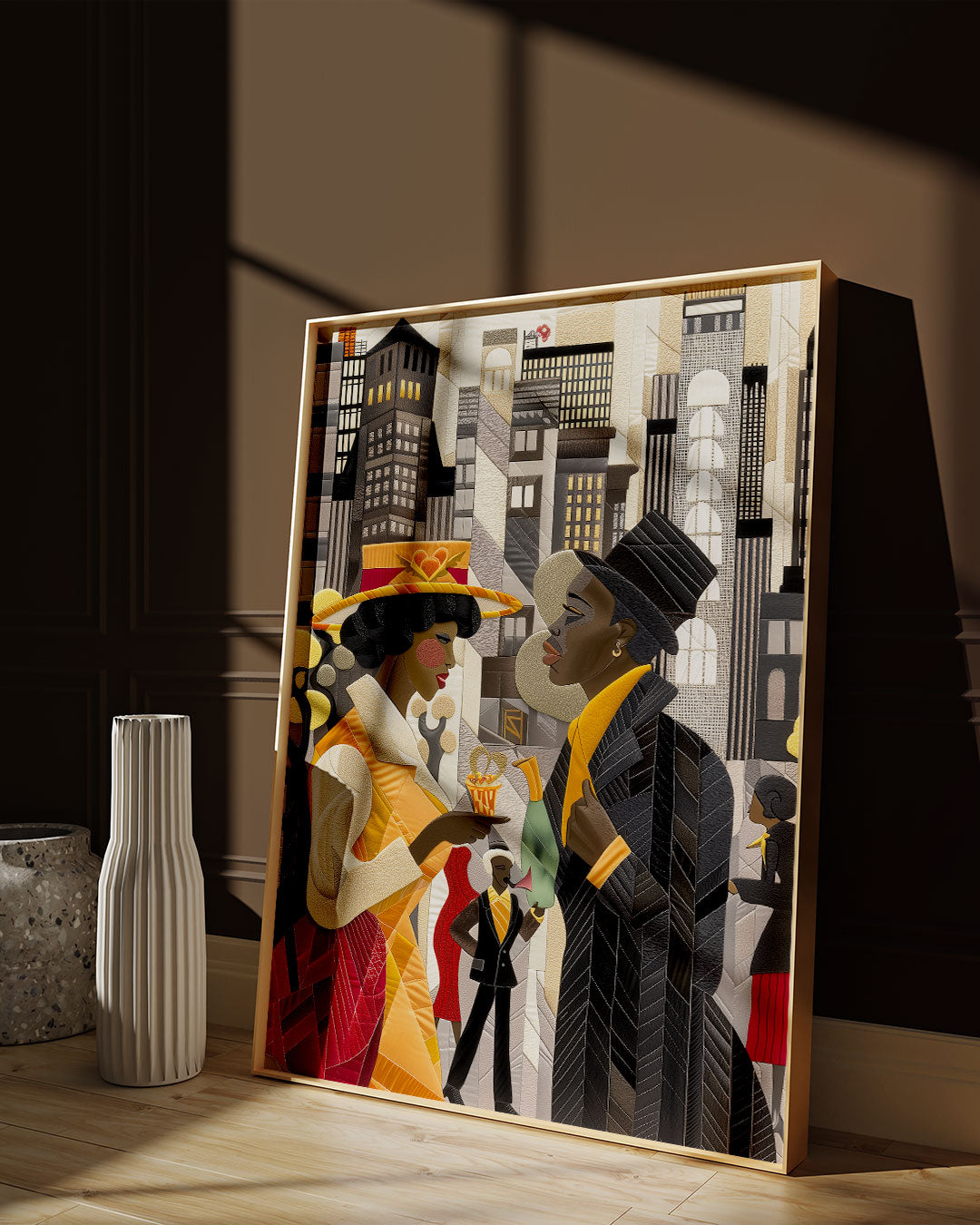 Abstract African American Ladies and Gents of Harlem Renaissance Art Print - Style 03