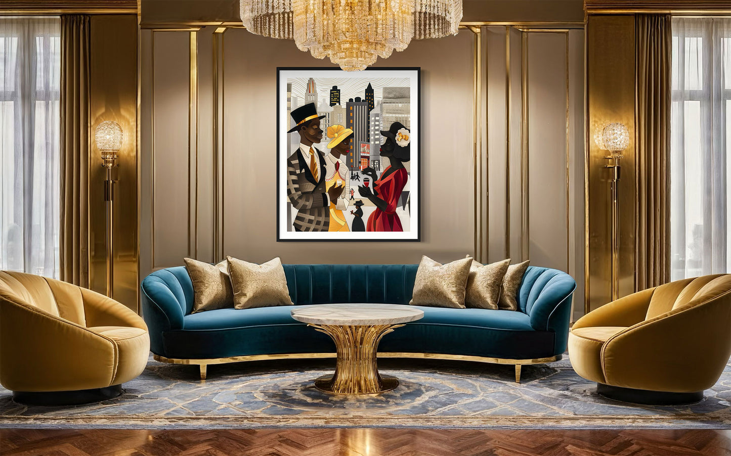 African American Ladies and Gents of Harlem Renaissance Art Print - Style 02