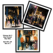 Three-piece Harlem Renaissance gallery wall featuring the Cotton Club, Savoy Ballroom, and Apollo Theater illuminated at night in an abstract Afrocentric artistic style.
