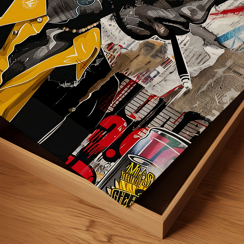 African American Cowboy Pop Art Print featuring a stylish Black cowboy in graffiti pop art style with bold colors and urban textures. Afrocentric Western-inspired artwork celebrating strength, culture, and individuality.