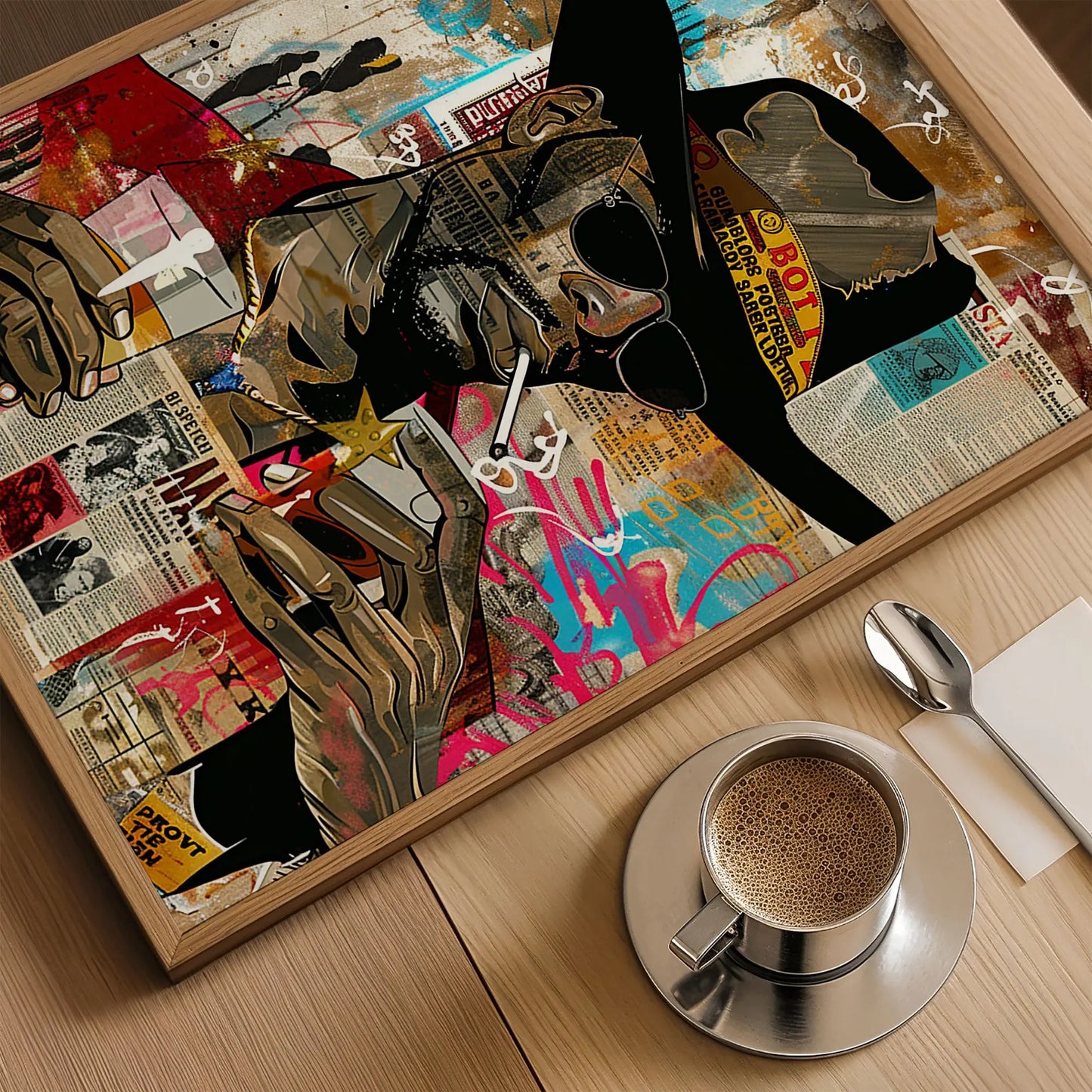 Add bold culture and color to your walls with this African American Cowboy Pop Art Print, featuring a modern graffiti-style design. A powerful Afrocentric artwork that celebrates Western heritage and urban expression.