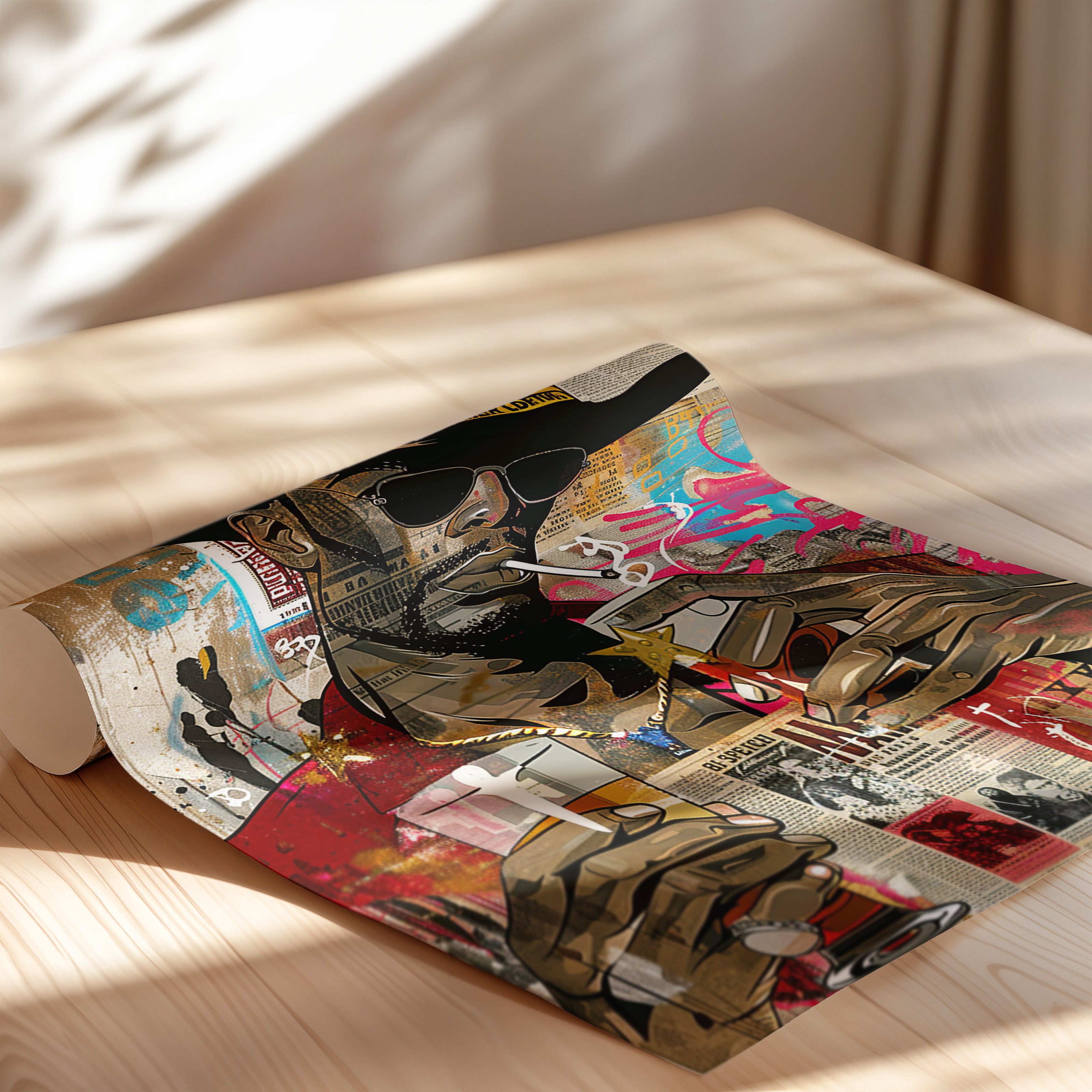 Add bold culture and color to your walls with this African American Cowboy Pop Art Print, featuring a modern graffiti-style design. A powerful Afrocentric artwork that celebrates Western heritage and urban expression.