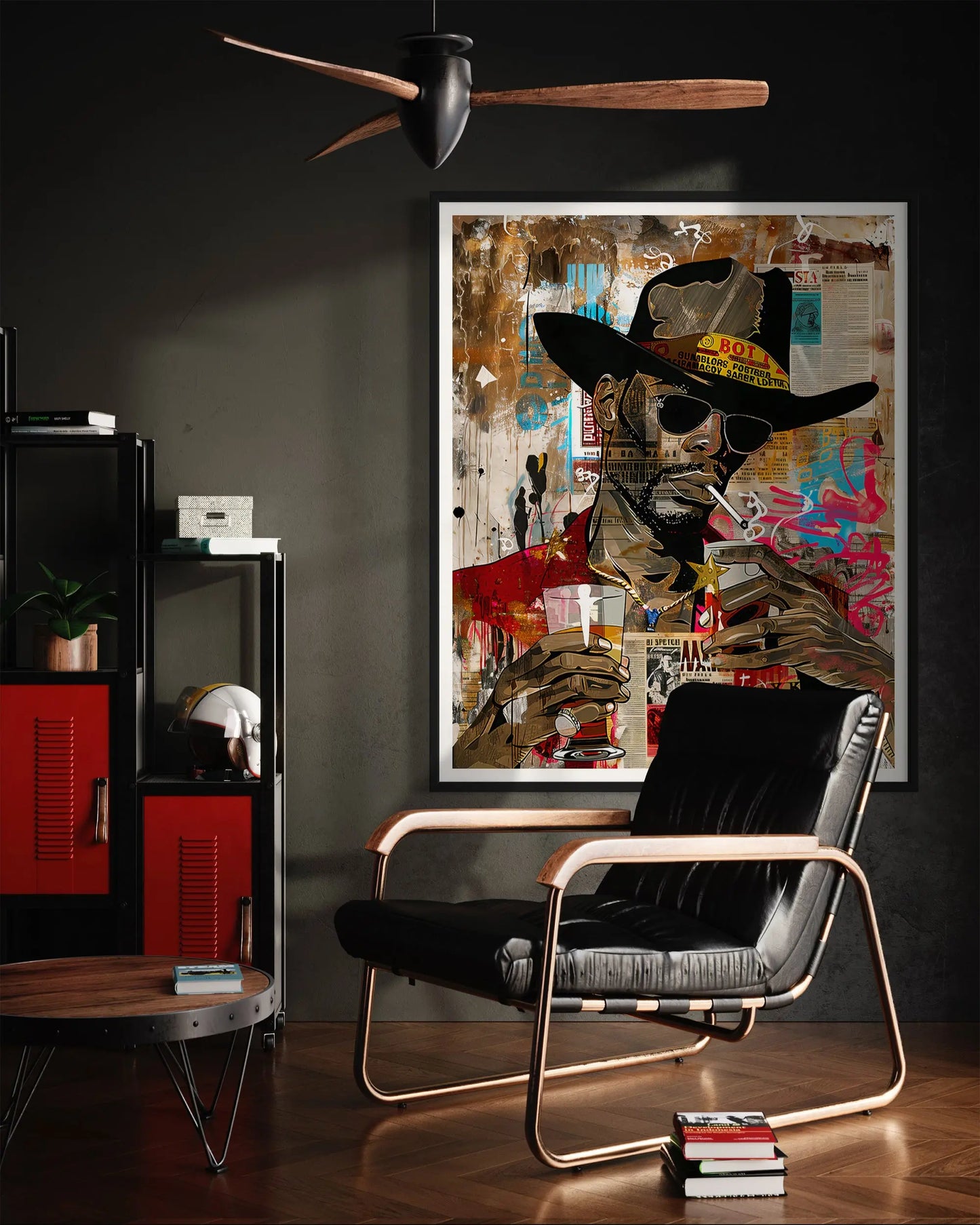 Add bold culture and color to your walls with this African American Cowboy Pop Art Print, featuring a modern graffiti-style design. A powerful Afrocentric artwork that celebrates Western heritage and urban expression.