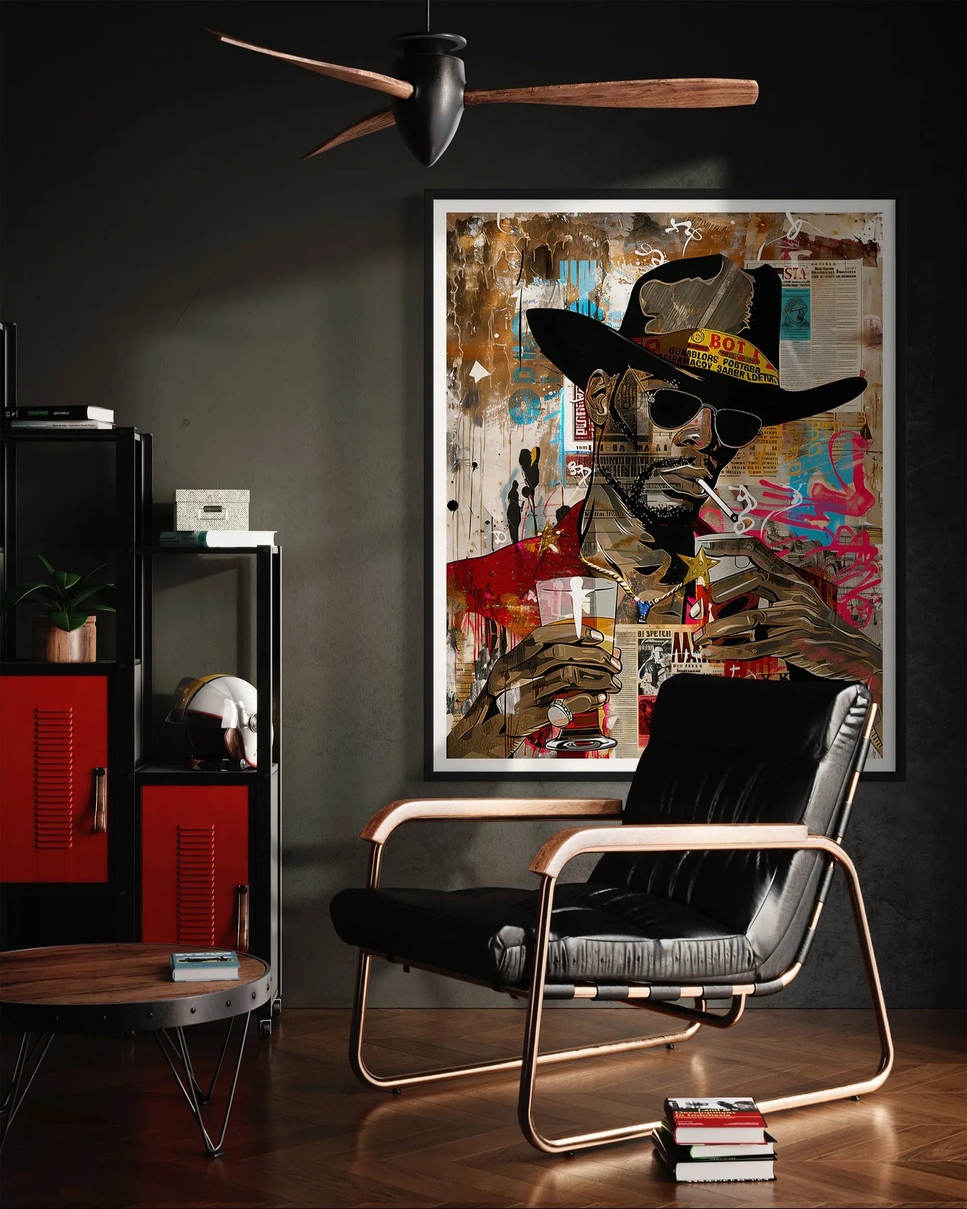 Add bold culture and color to your walls with this African American Cowboy Pop Art Print, featuring a modern graffiti-style design. A powerful Afrocentric artwork that celebrates Western heritage and urban expression.