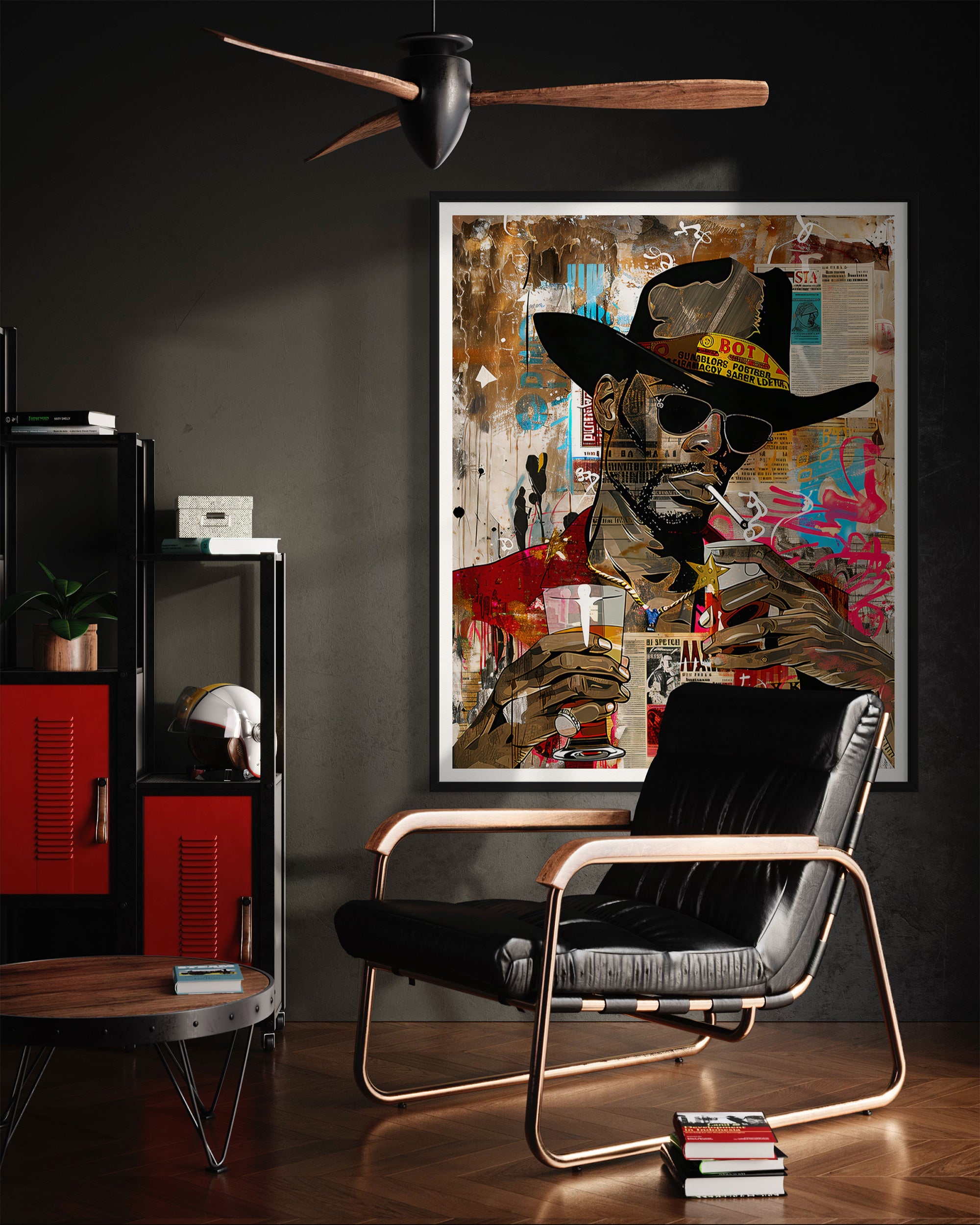 Add bold culture and color to your walls with this African American Cowboy Pop Art Print, featuring a modern graffiti-style design. A powerful Afrocentric artwork that celebrates Western heritage and urban expression.