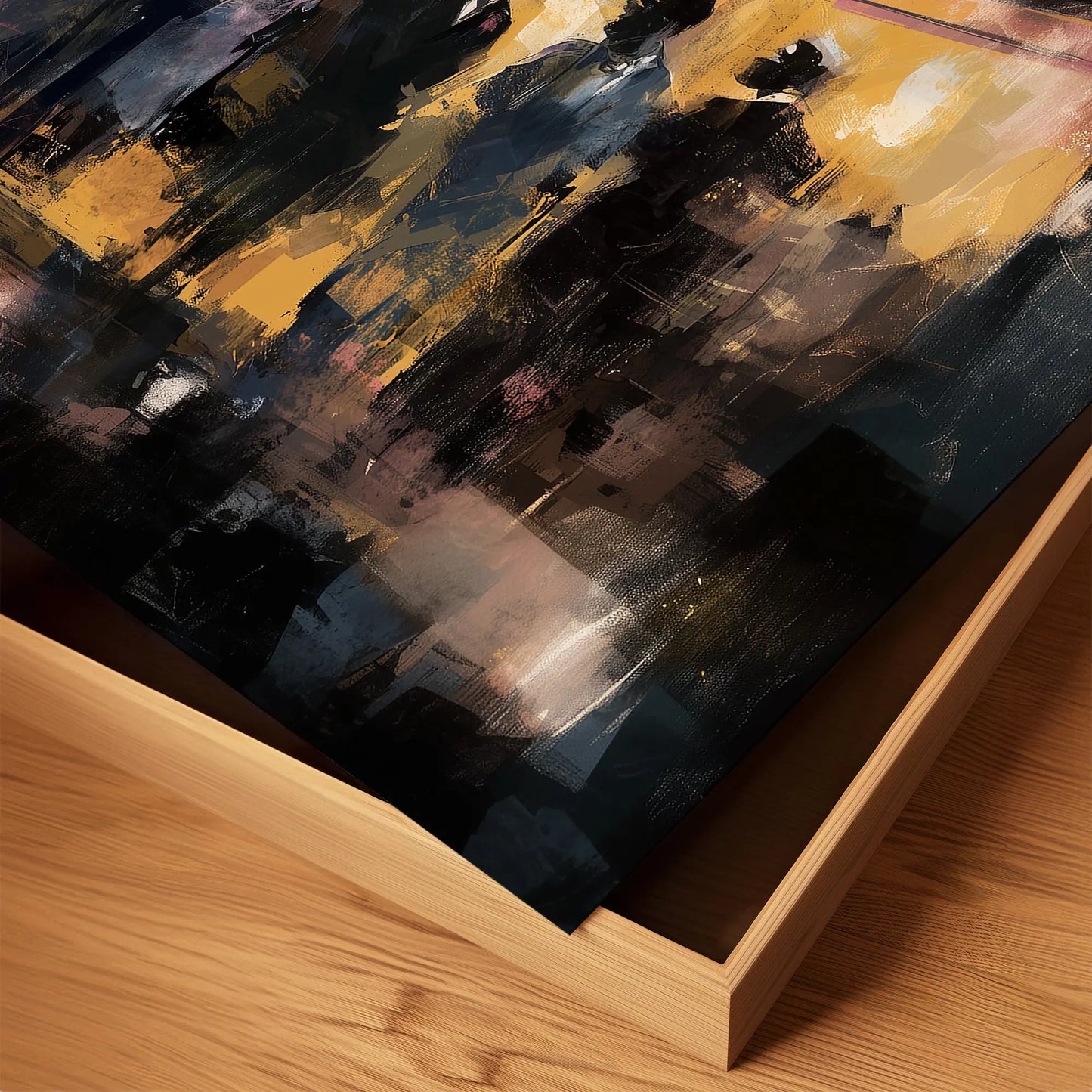 Close up section to show detail of faux texture and brush strokes for the Cotton Club fine art print.