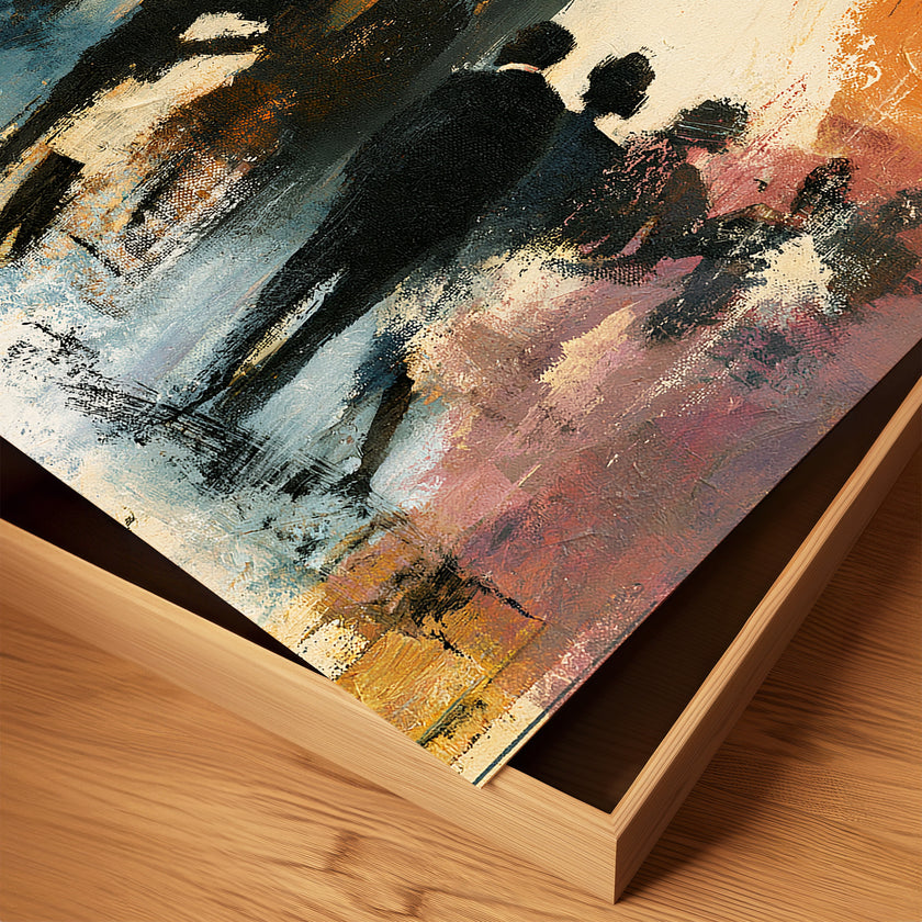 Close view to show detail of texture and brush strokes for the historic Savoy Ballroom in Harlem art print.