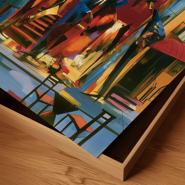 Close up detail showing texture and brush strokes of the art print.