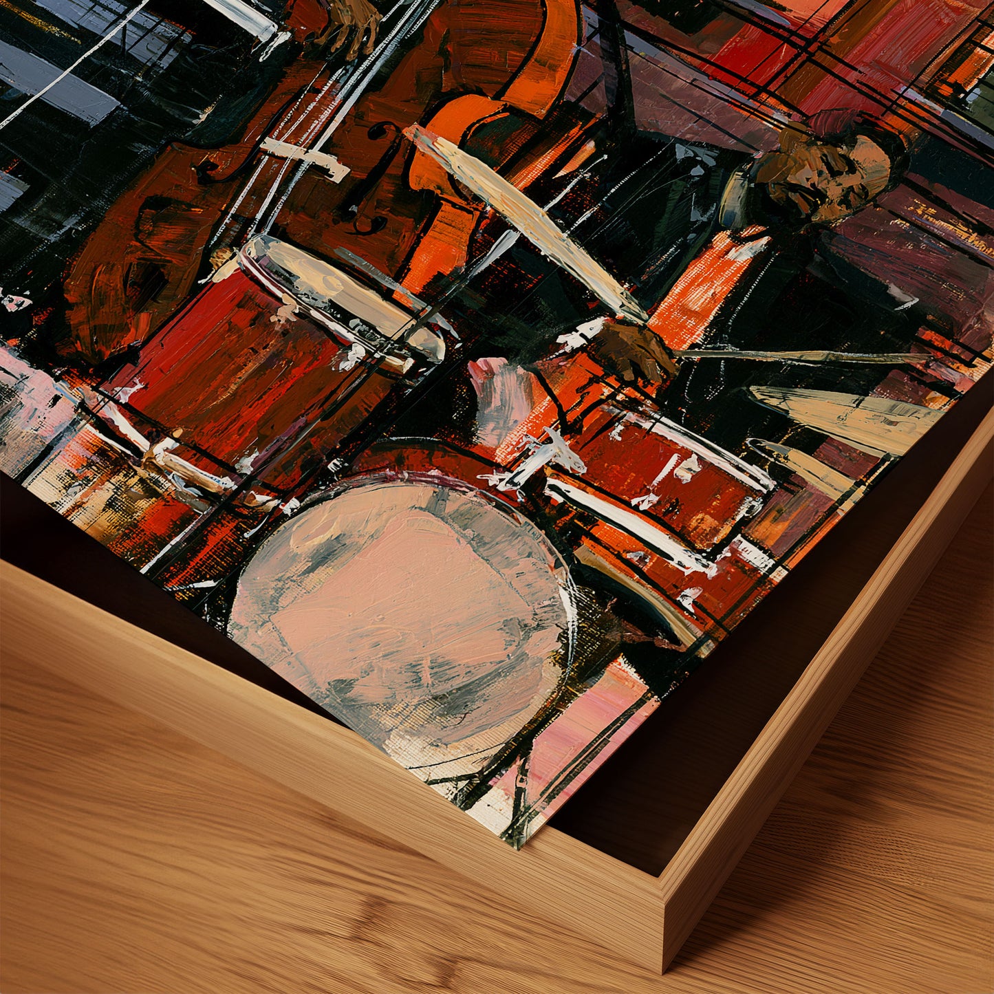 Close-up details of abstract art print.