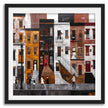Harlem Street Life Afrocentric Wall Art Print Harlem Neighborhood Brownstone Stoops Abstract People Lifestyle Wall Decor African American Abstract Digital Art