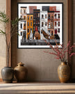 Harlem Street Life Afrocentric Wall Art Print Harlem Neighborhood Brownstone Stoops Abstract People Lifestyle Wall Decor African American Abstract Digital Art