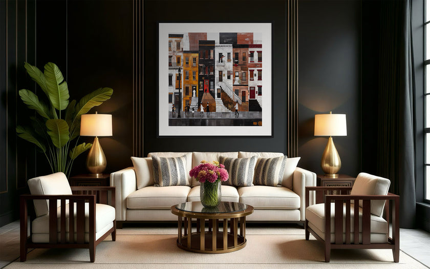 Harlem Street Life Neighborhood Wall Art Print - Style 01