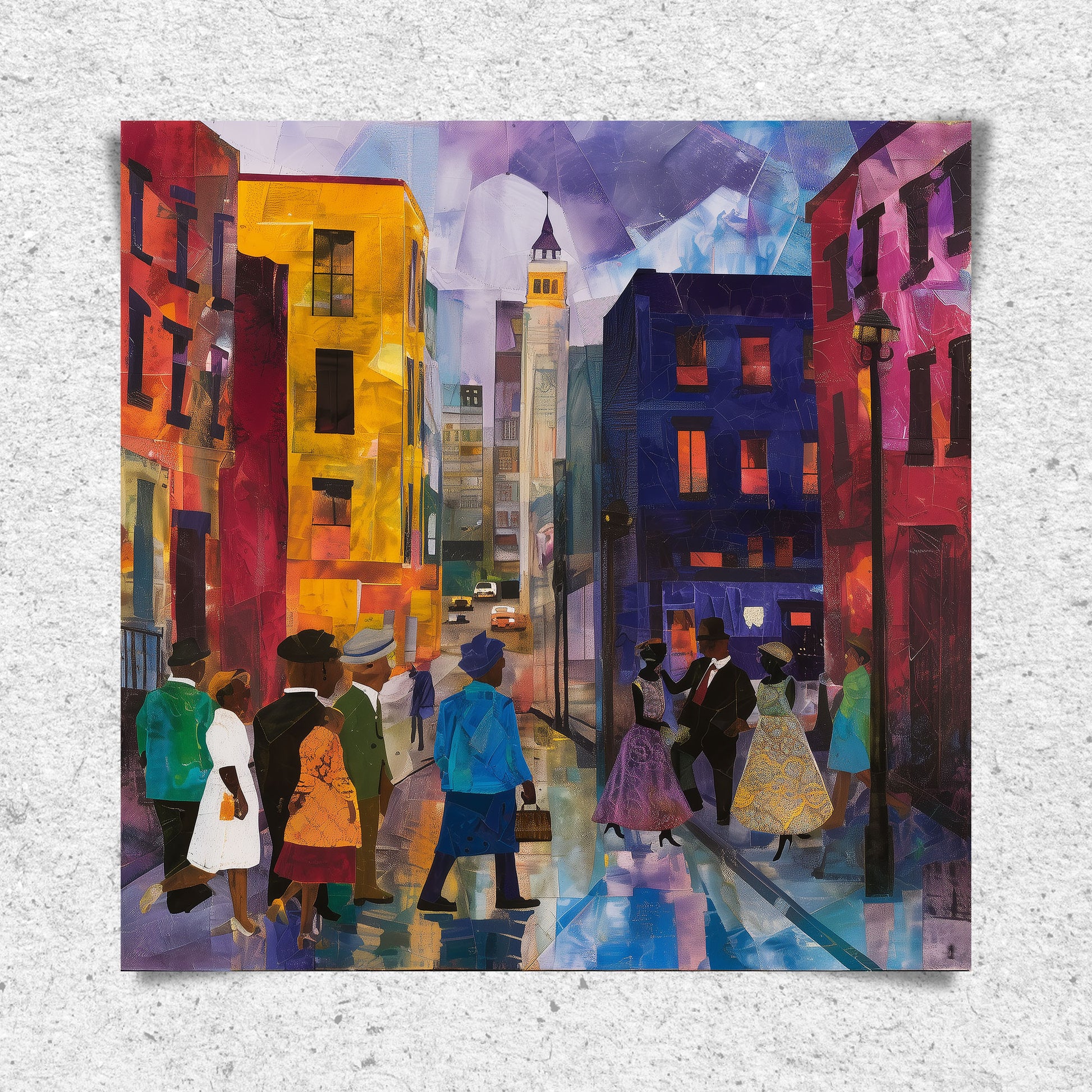 Harlem Neighborhood Street Life Wall Art Print - Style 04