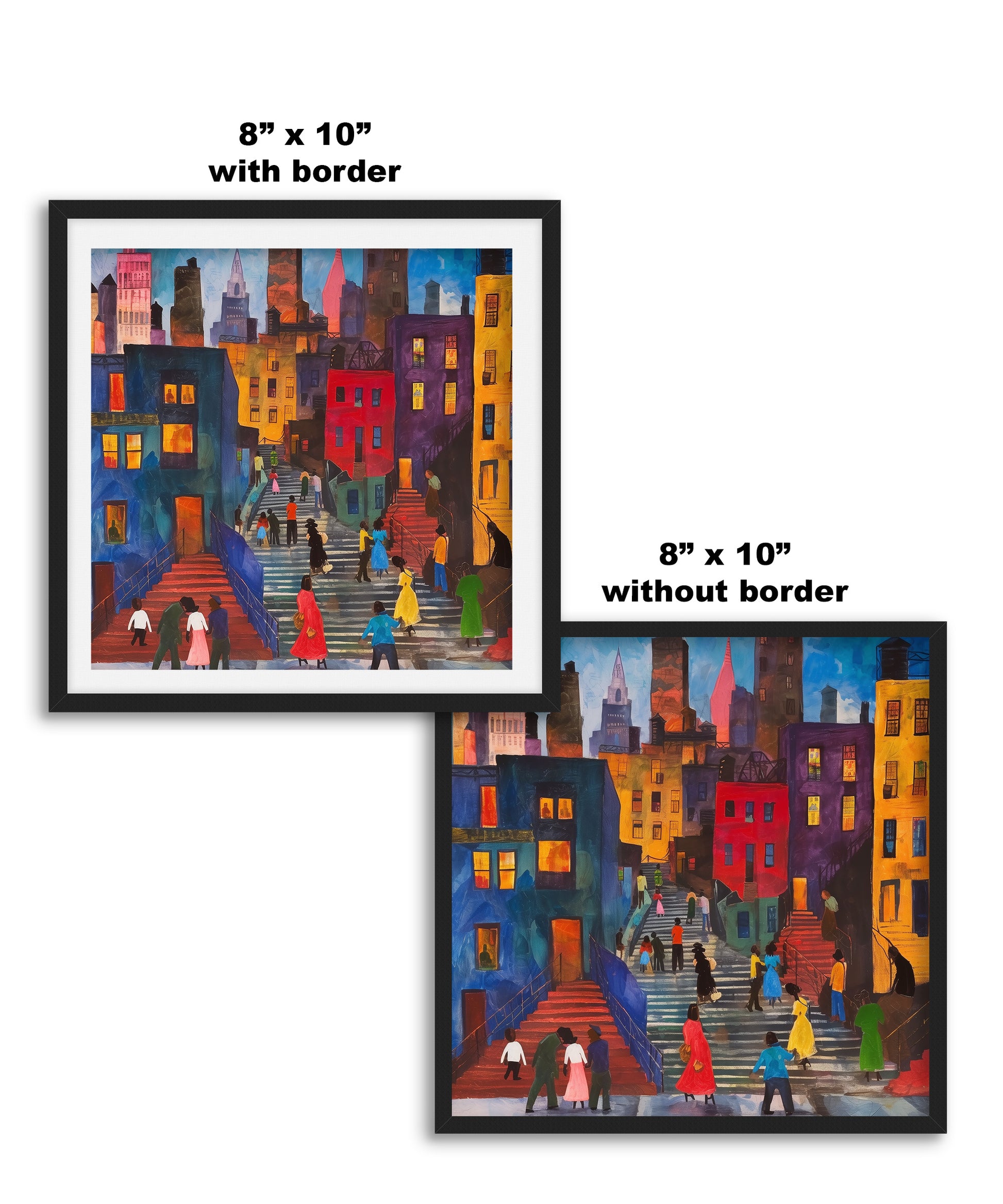 Harlem Neighborhood Black People Street Life Wall Art Print - Style 05