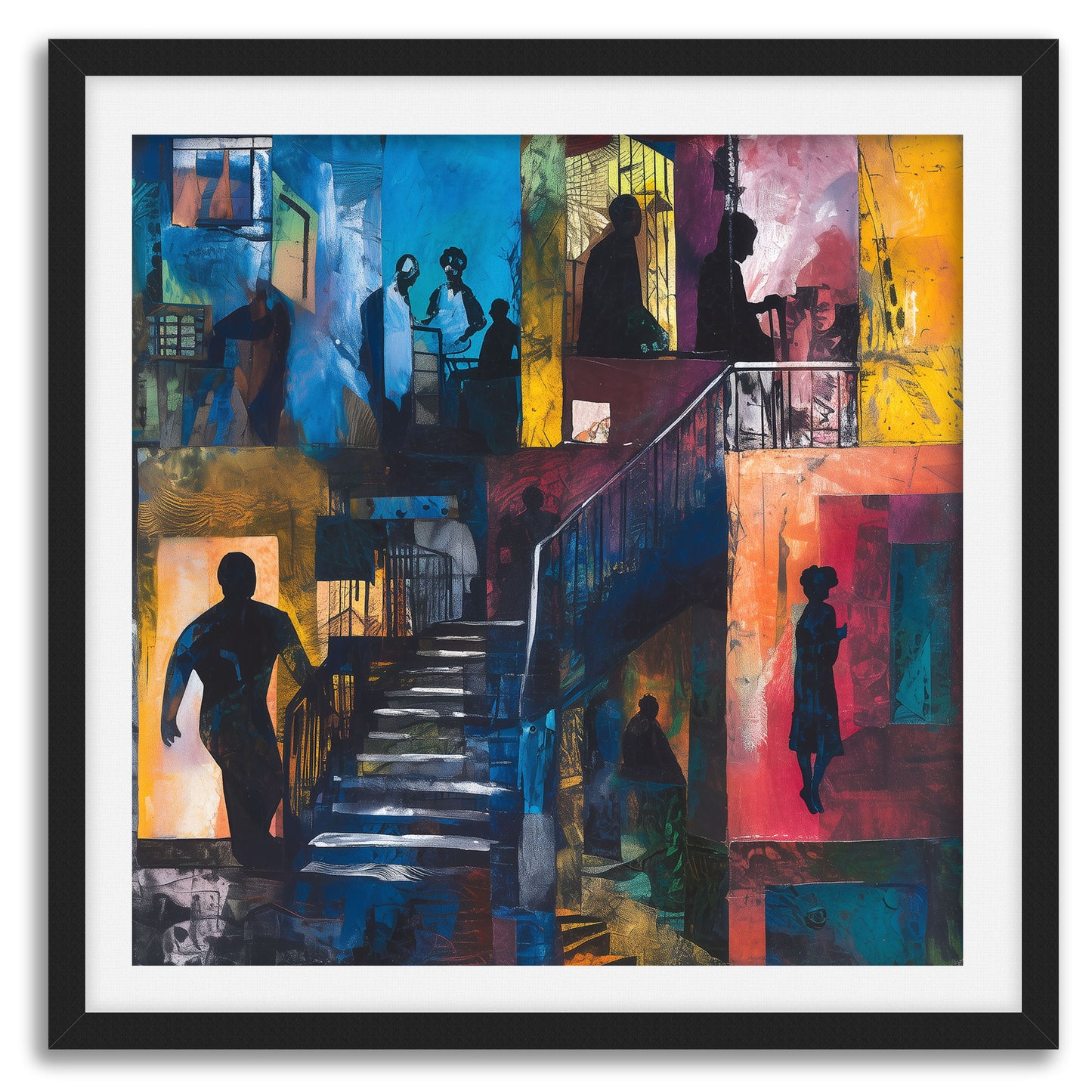 Harlem Street Life Abstract Wall Art Print - Style 06