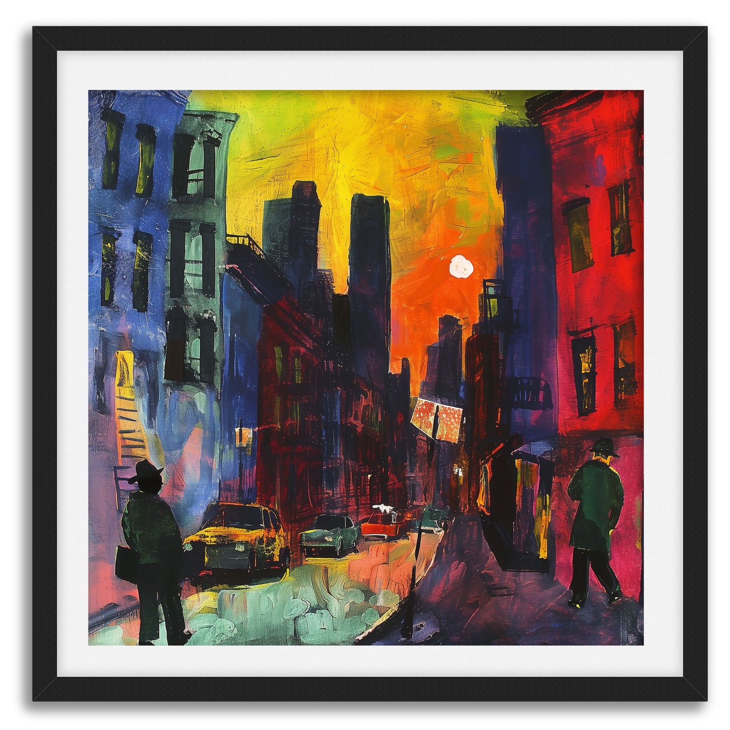 Harlem Street Night Wall Art Print - Style 07