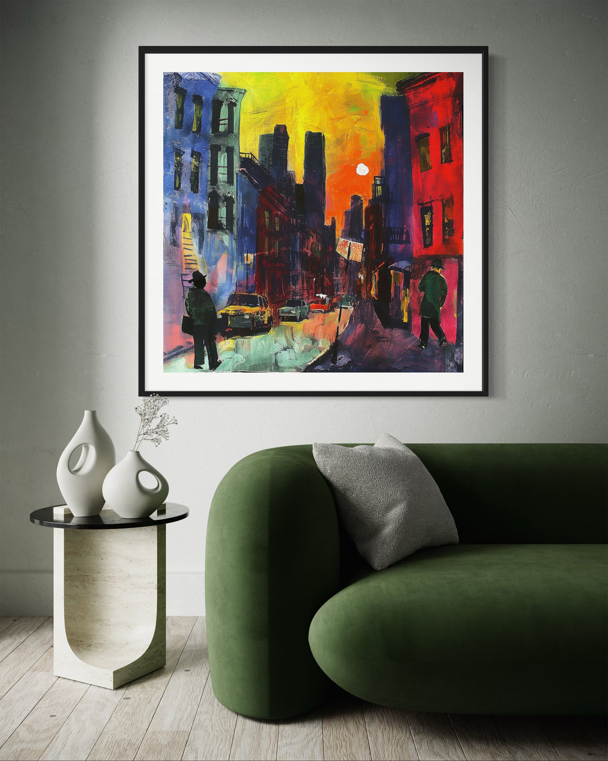 Harlem Street Night Wall Art Print - Style 07