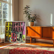 Set of 3 Afrocentric Harlem street scene art prints showing Black people on brownstone-lined streets capturing the vibrant culture and everyday life of Harlem.