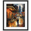 Watercolor digital art of a Black man playing guitar on New Orleans' Bourbon Street at night. The vibrant scene captures the soulful nightlife of The Big Easy, with colorful lights and musical energy filling the street.
