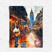 New Orleans The Big Easy Art Print Bourbon Street - Black Man Guitar Player