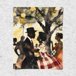 This artwork beautifully captures the joy of togetherness, depicting a picnic celebration with a Black couple filled with love, laughter, and connection.  