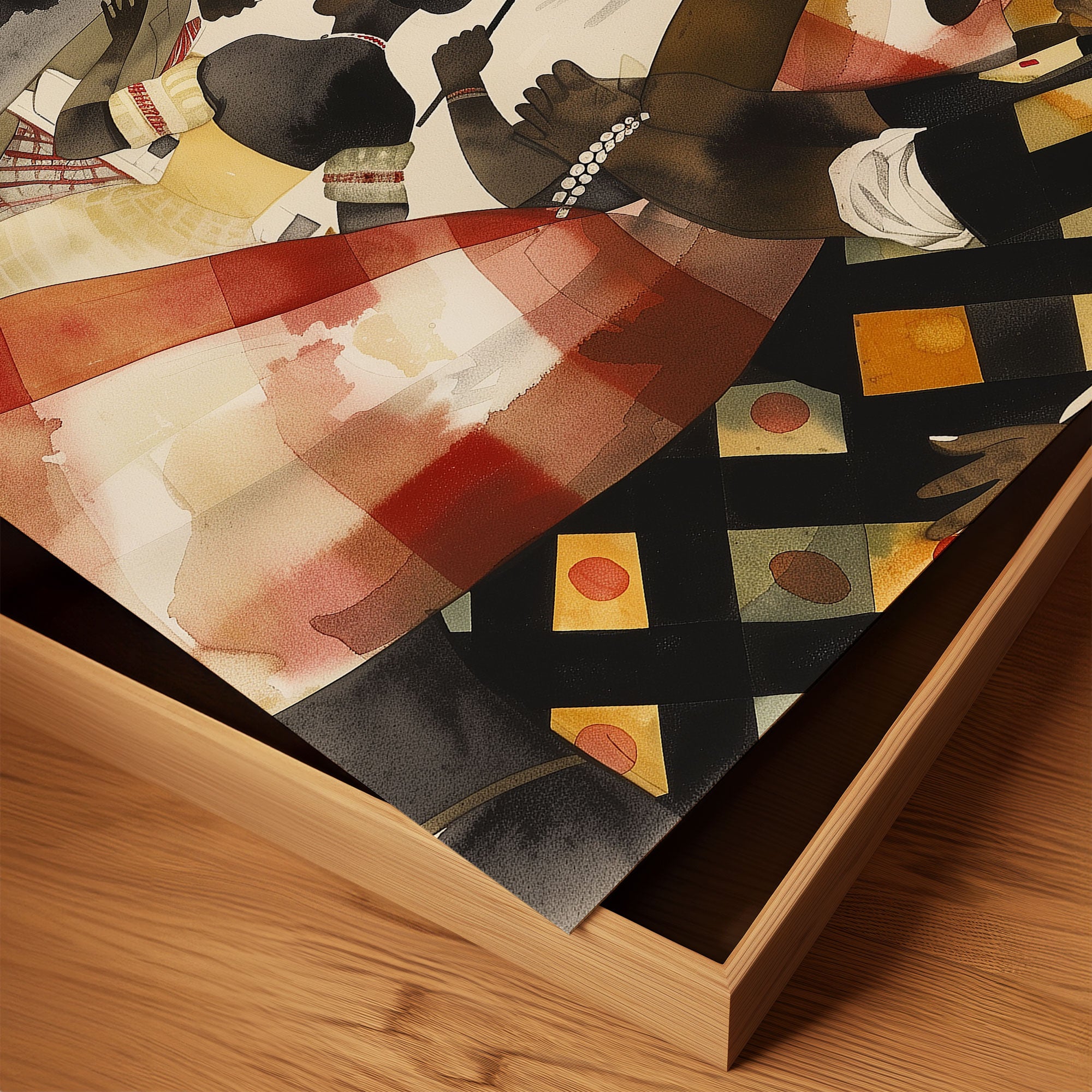 Bring warmth, romance, and cultural beauty into your space with this Afro Watercolor Art Print, featuring a loving Black couple enjoying a romantic moment in the park.