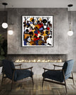 Juneteenth Art Print featuring an African American family reunion celebration in an Afrocentric outdoor setting. Vibrant digital artwork showcasing Black joy, unity, and heritage with bold colors representing freedom and cultural pride.