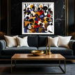 Juneteenth Art Print featuring an African American family reunion celebration in an Afrocentric outdoor setting. Vibrant digital artwork showcasing Black joy, unity, and heritage with bold colors representing freedom and cultural pride.