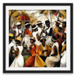 Juneteenth Art Print featuring a Black family reunion celebration in an Afrocentric outdoor setting. Vibrant digital artwork showcasing Black joy, unity, and heritage with bold colors representing freedom and cultural pride.