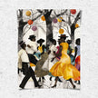 Juneteenth Party Celebration Art Print titled “Picnic in the Park,” featuring African American families and friends gathering outdoors with vibrant Afrocentric colors and patterns; joyful scene of music, food, and community celebrating freedom and heritage.