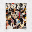Juneteenth Art Print featuring an African American family reunion celebration in an Afrocentric outdoor setting. Vibrant digital artwork showcasing Black joy, unity, and heritage with bold colors representing freedom and cultural pride.
